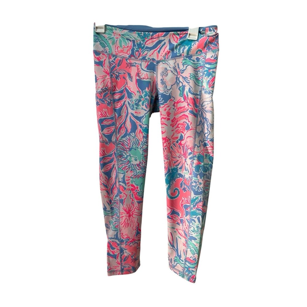 Lilly Pulitzer Luxletic  Activewear Athletic Pants Into the Deep Women's Sz Med